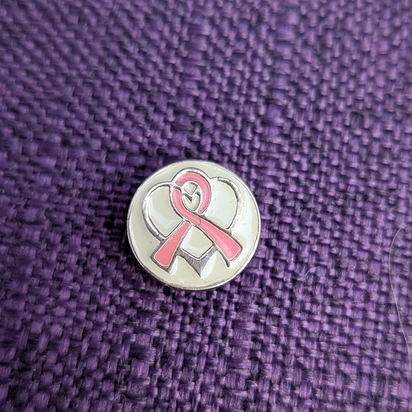 Pink Ribbon Heart Pin - Picture 1 of 3